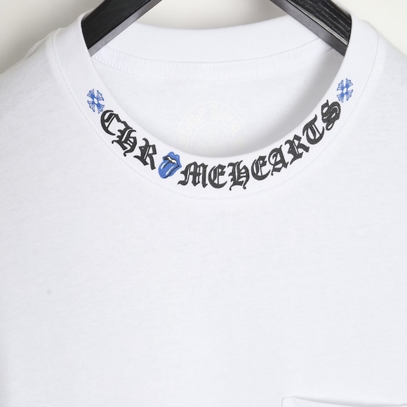 Chrome Hearts Roling Stones Blue Neck Script Logo Tee - Picture 4 of 9